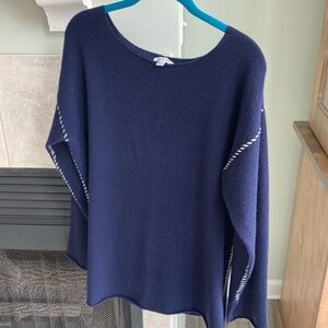 Johnny Was Blue Dolman Sleeve cashmere sweater